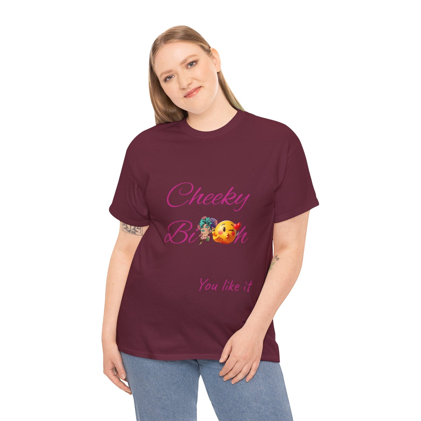 Cheeky B!tch Unisex Heavy Cotton Tee, Funny T-Shirt, Gift for Friends, Cute Casual Wear, Birthday Gift, Affirmation Shirt