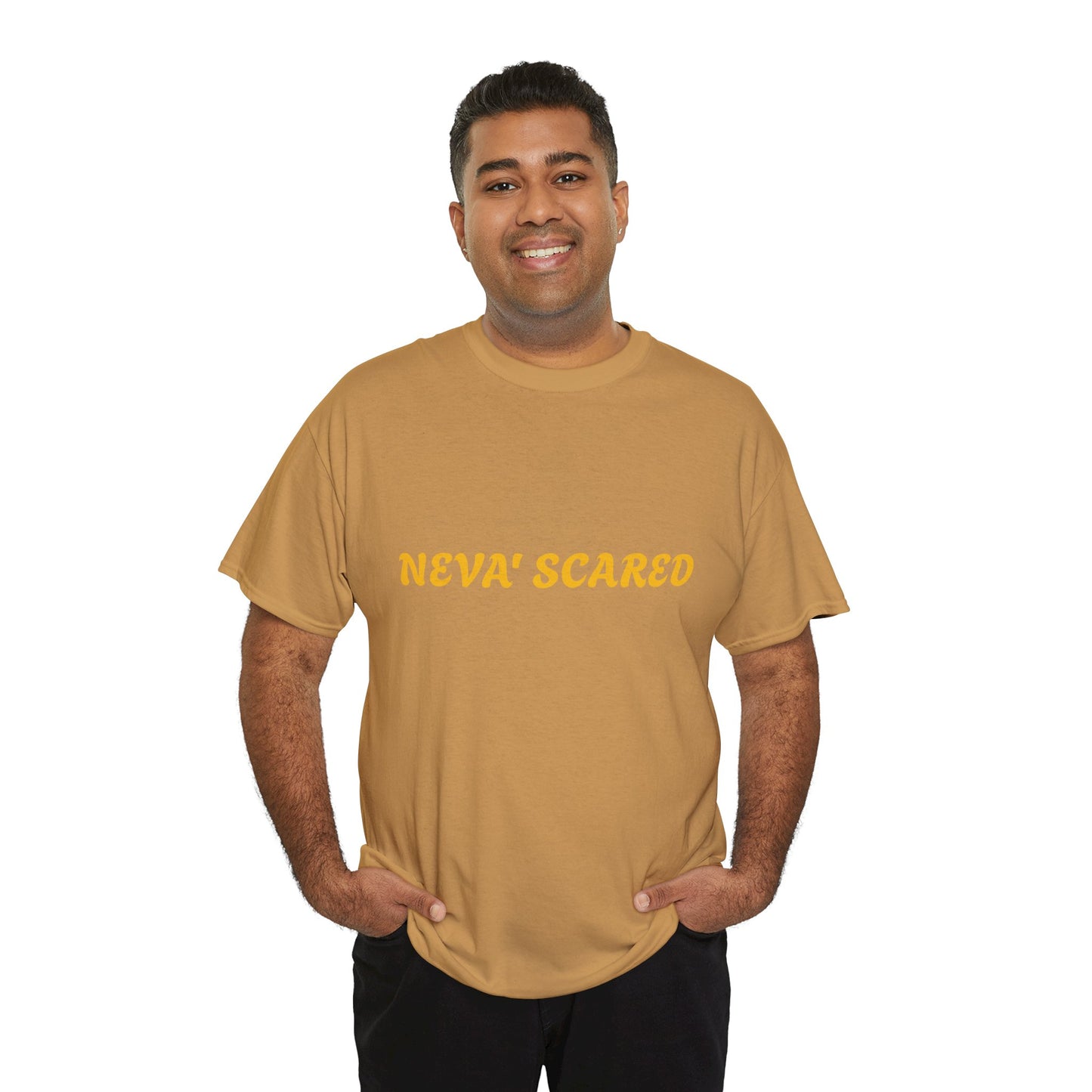 Fearless Unisex Heavy Cotton Tee - NEVA' SCARED Lion Design