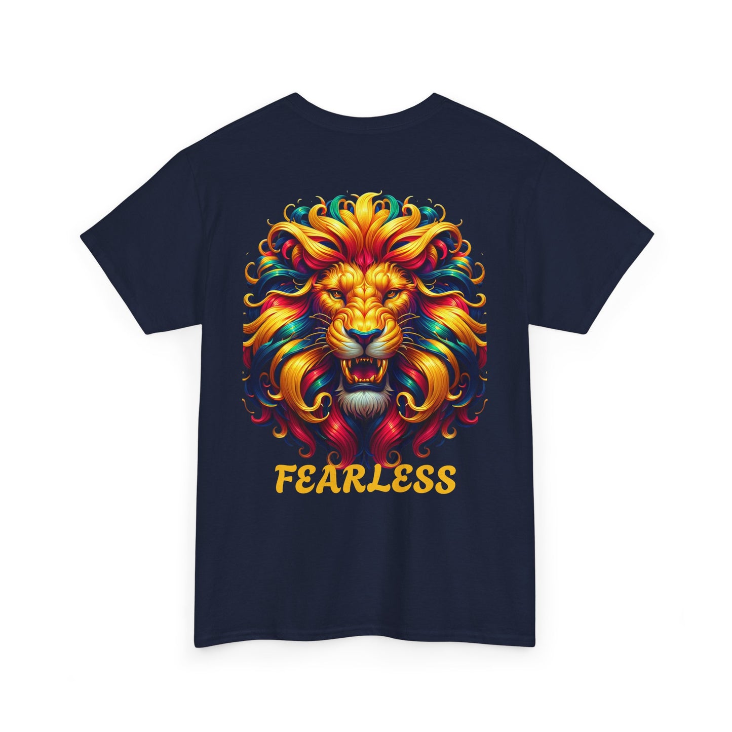 Fearless Unisex Heavy Cotton Tee - NEVA' SCARED Lion Design