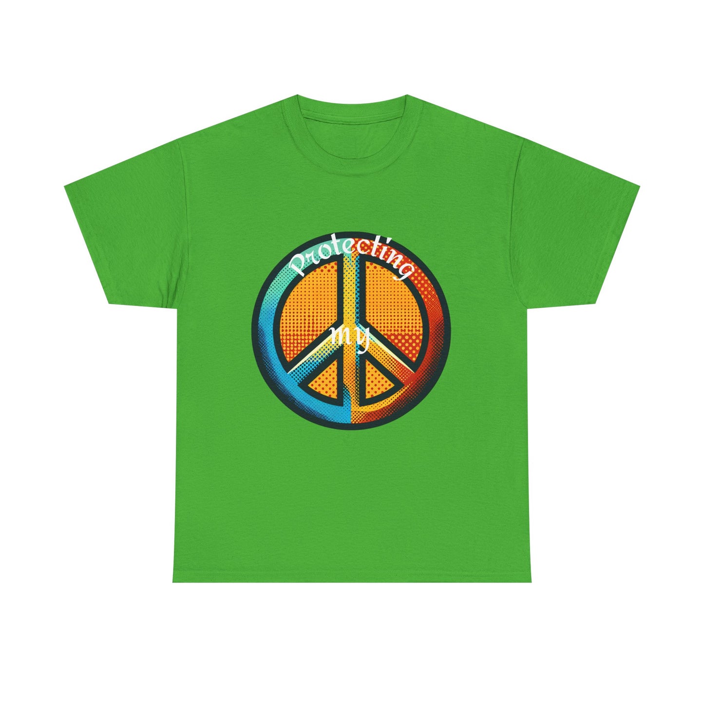 Colorful Peace Symbol Unisex Heavy Cotton Tee Protecting my Peace