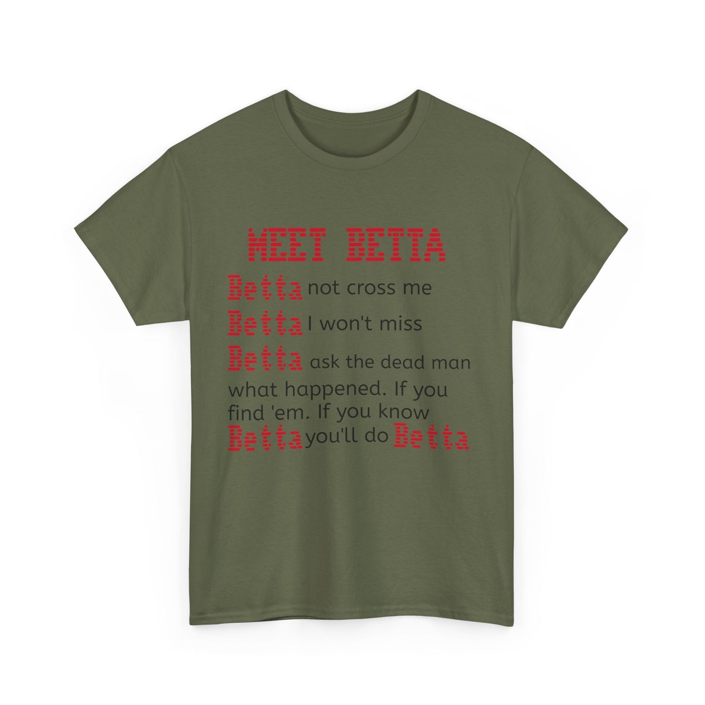 Meet Betta Unisex Heavy Cotton Tee - Fun and Edgy Graphic Tee for Casual Wear