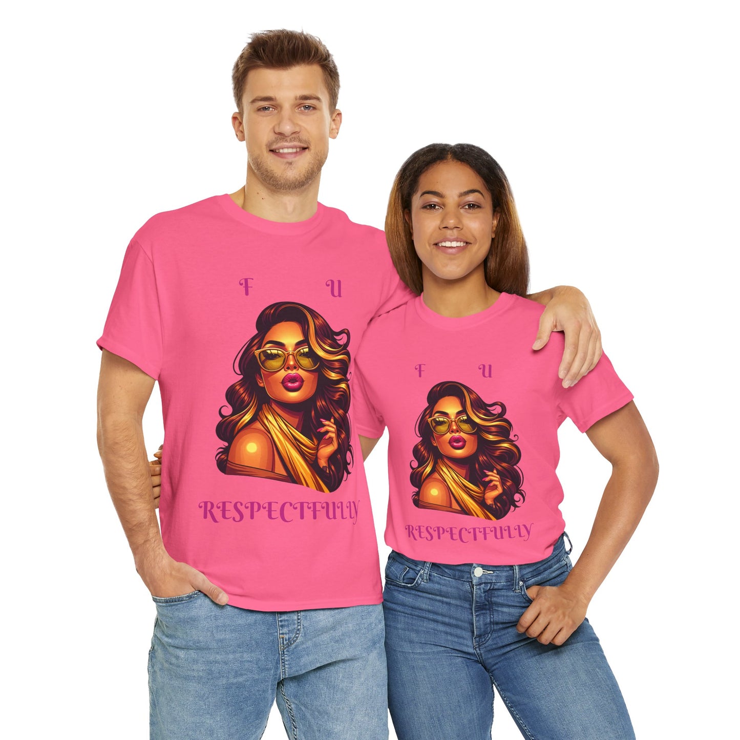 Bold Statement Tee: "F U Respectfully" Unisex Heavy Cotton Shirt, Casual Style, Gift for Him/Her, Unique Graphic Tee, Empowerment T-Shirt