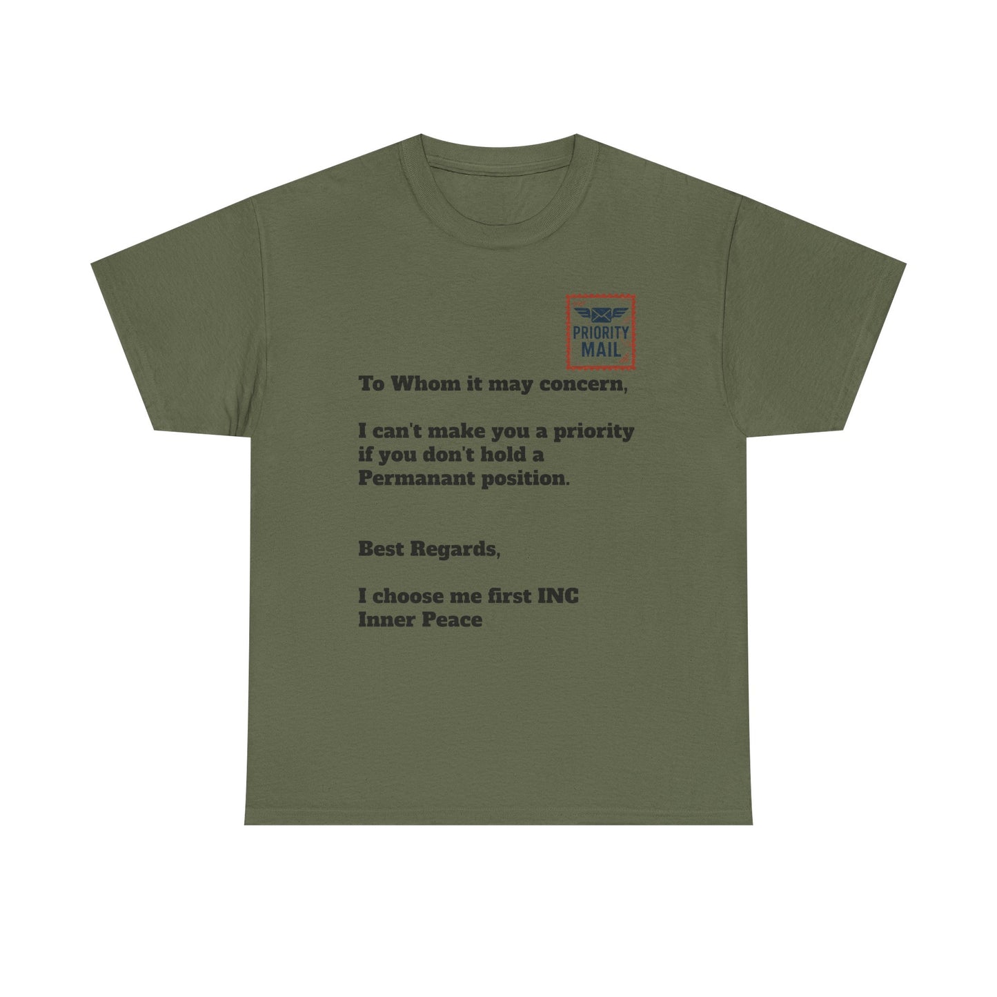 Priority Mail Unisex Heavy Cotton Tee - Casual Statement Shirt, Gifts for Friends, Unique Humor Tee, Everyday Wear, Self-Care Apparel