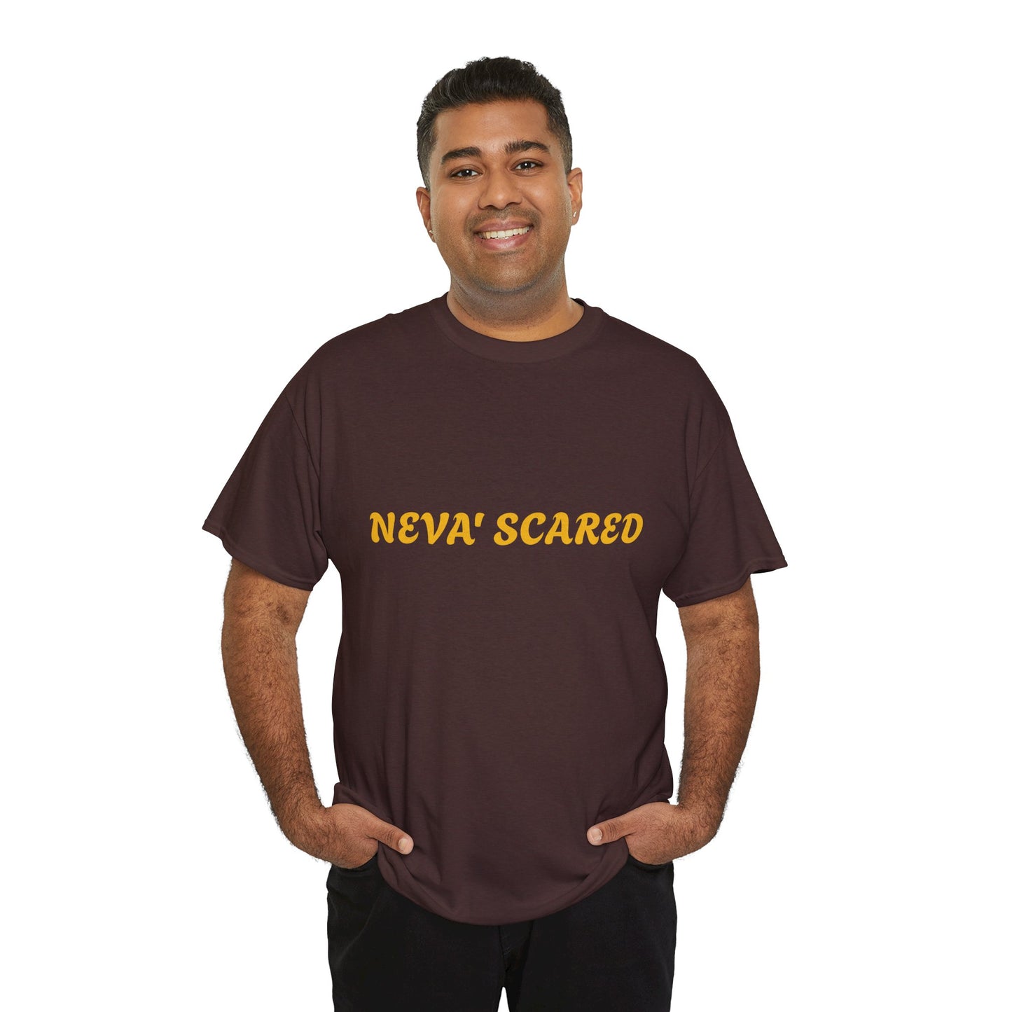Fearless Unisex Heavy Cotton Tee - NEVA' SCARED Lion Design