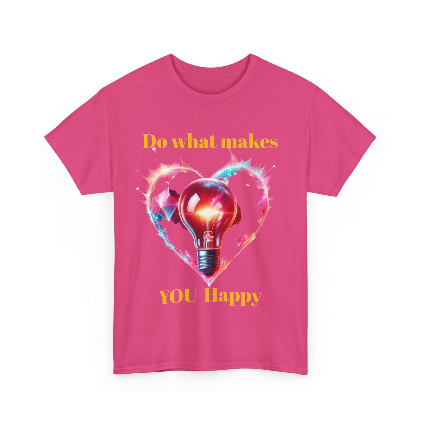 Inspirational Unisex Heavy Cotton Tee - "Do What Makes You Happy"