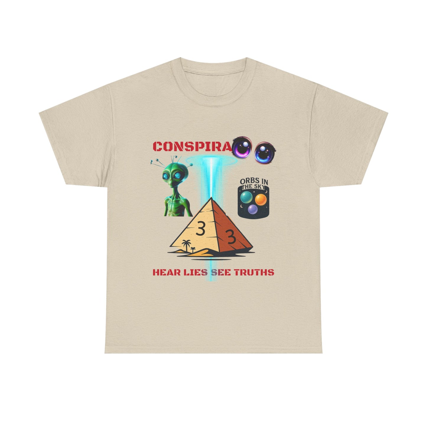Unisex Heavy Cotton Tee - Conspiracy Theories Graphic Shirt, Casual Gift, Everyday Wear, Cool Tees for Men and Women, Unique Gift Idea