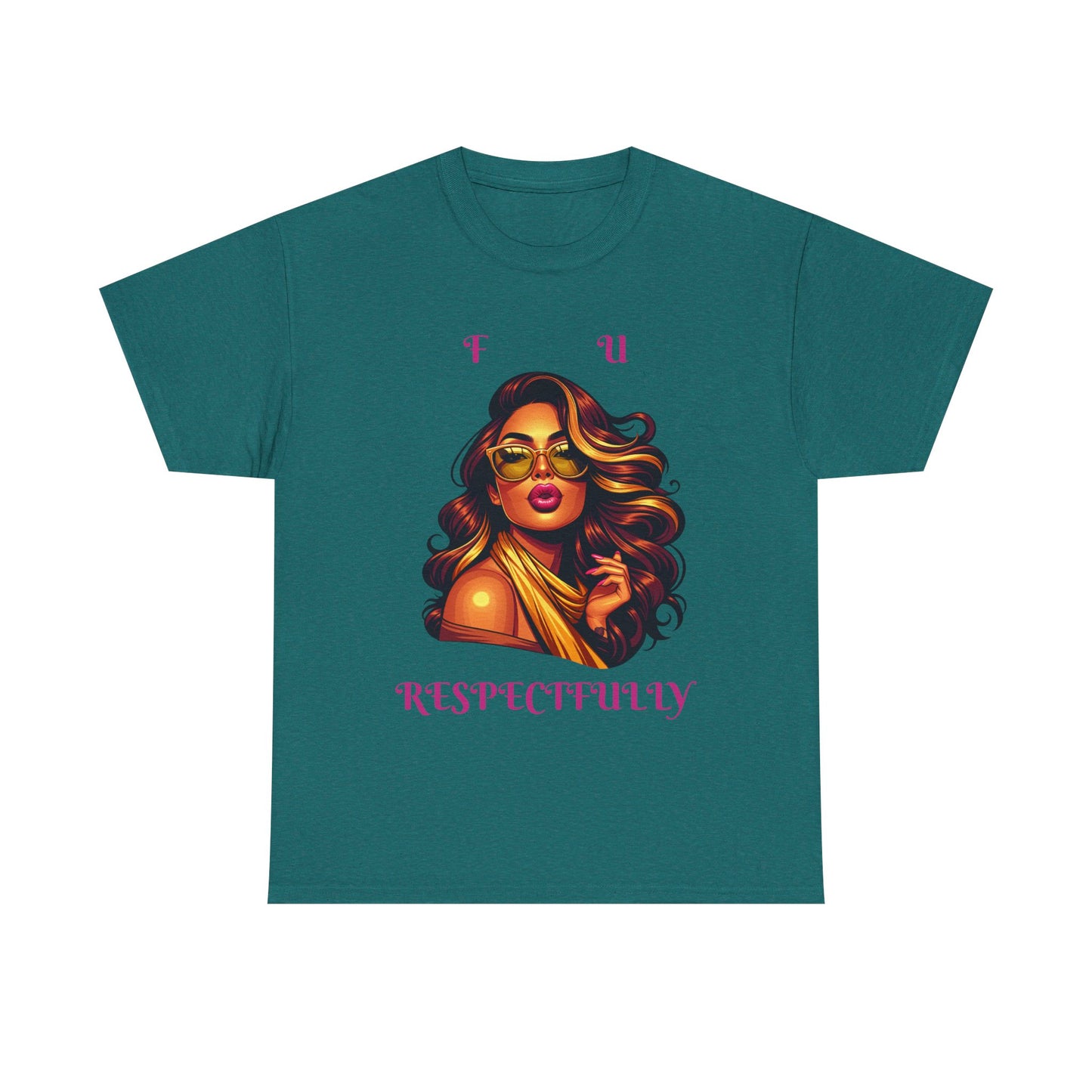 Bold Statement Tee: "F U Respectfully" Unisex Heavy Cotton Shirt, Casual Style, Gift for Him/Her, Unique Graphic Tee, Empowerment T-Shirt