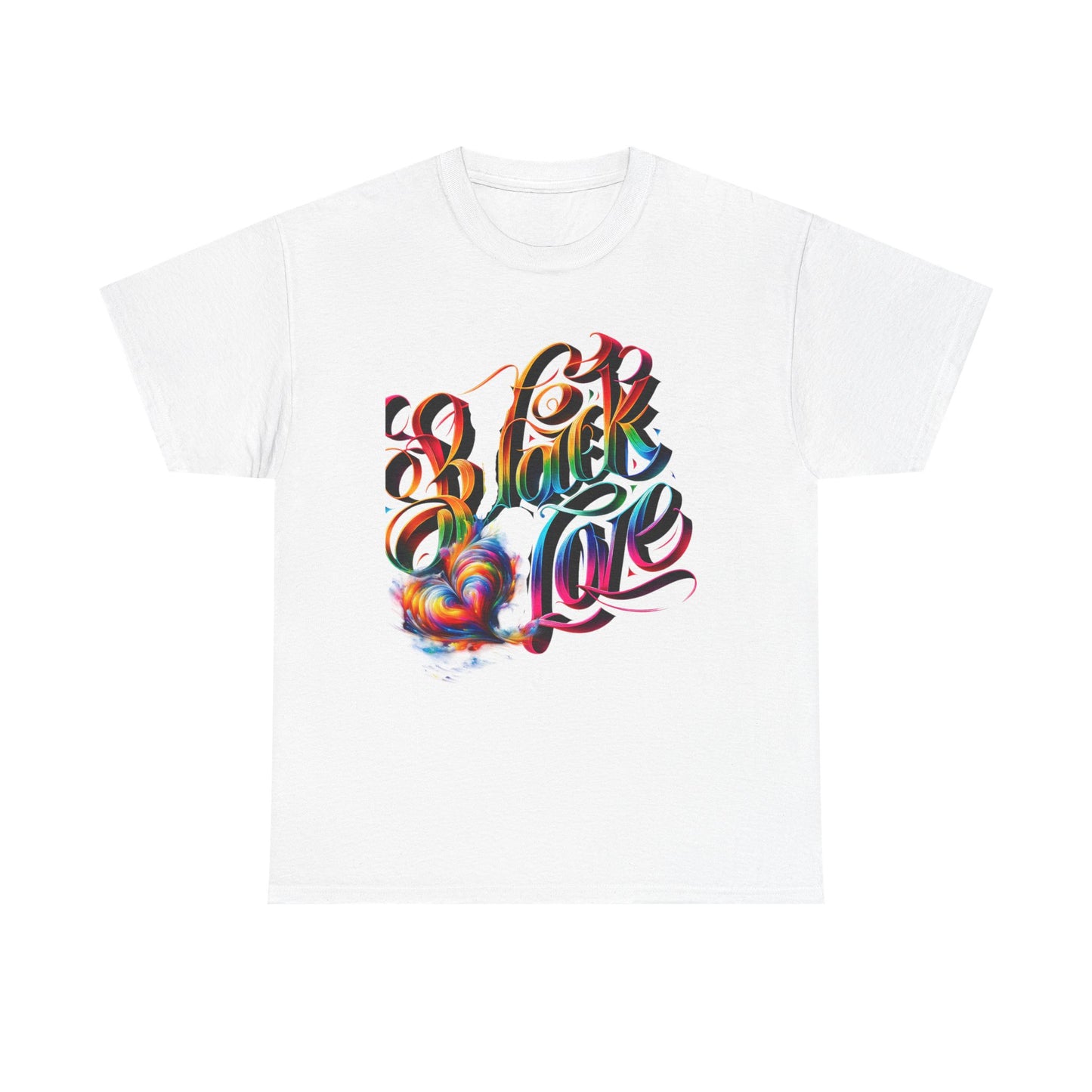 Colorful Love Graphic Tee | Unisex Heavy Cotton T-Shirt, black love