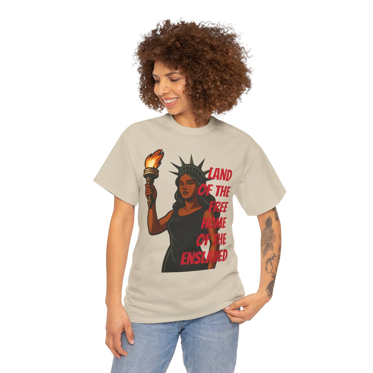 Statue of Liberty Tee, Empowerment Shirt, Unisex Cotton T-Shirt, Inclusive Fashion, Graphic T-Shirt for Freedom Lovers