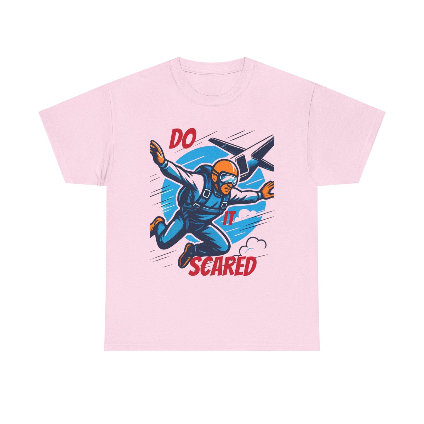 Daredevil Skydiving Do it scared Tee | Motivational Unisex Cotton Shirt, Adventure Gift, Casual Wear, Fun Statement T-Shirt, Airplane Lover Apparel