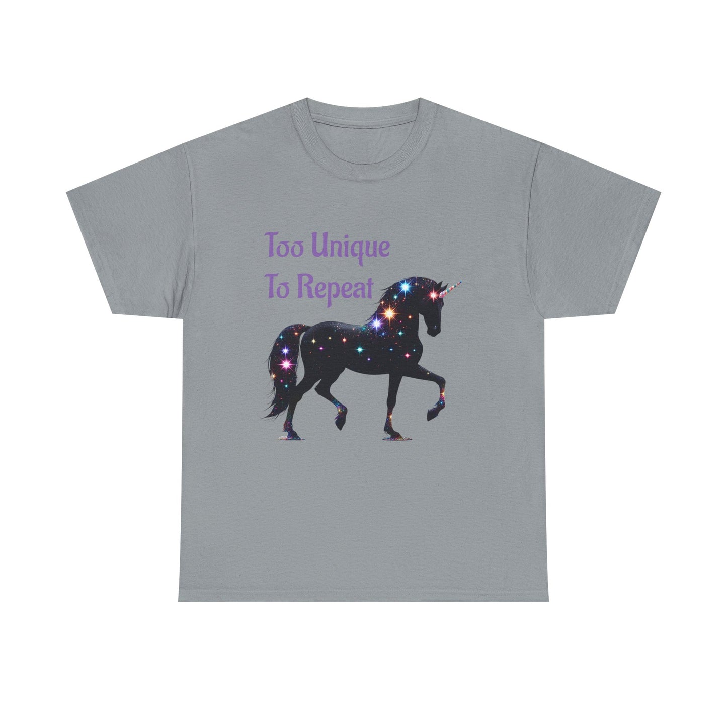 Galaxy Unicorn Tee - "Too Unique To Repeat" - Unisex Heavy Cotton Shirt