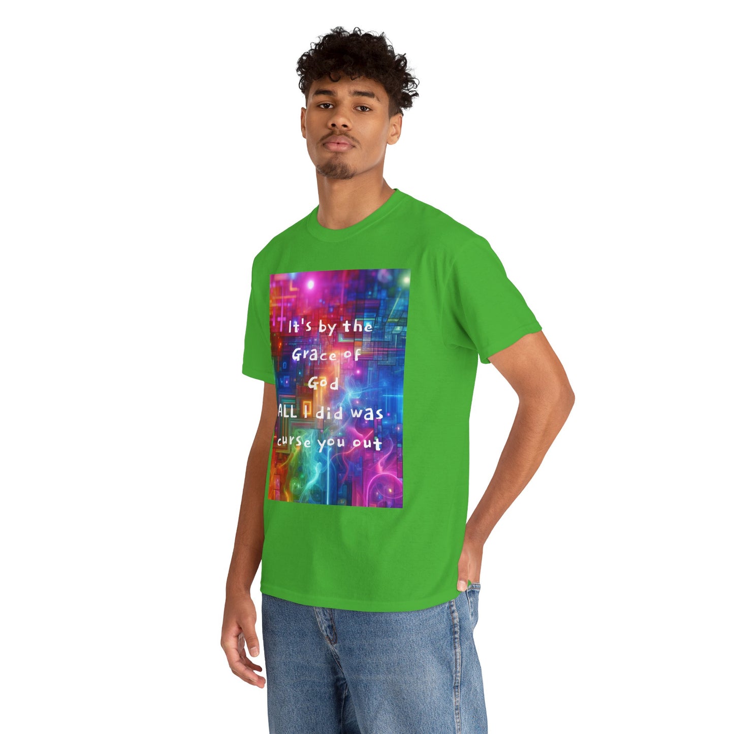 Colorful Grace Tee - Inspirational Unisex Heavy Cotton T-Shirt, Motivational Gift, Everyday Wear, Faith-Based Apparel, Unique Design