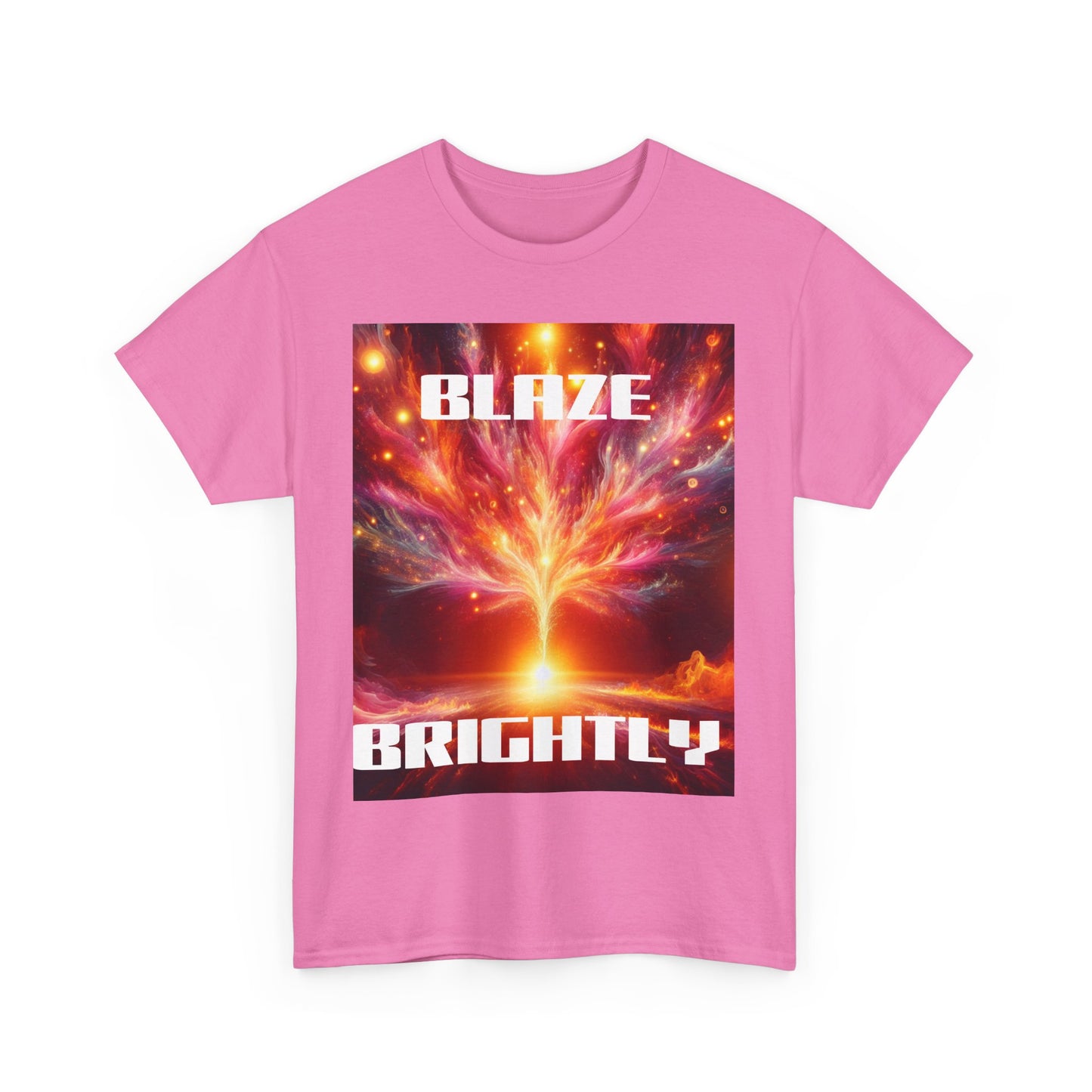 Inspirational Unisex Heavy Cotton Tee - "Blaze Brightly" Design - Perfect for Motivational Gifts and Everyday Wear