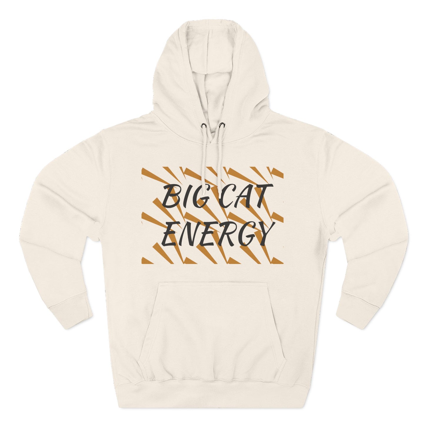 Big Cat Energy Hoodie - Three-Panel Fleece with Tiger Design, Animal Lover Gift, Cozy Sweatshirt, Unisex Fashion