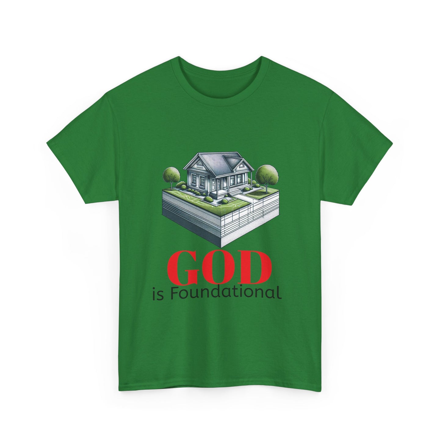 God is Foundational Unisex Heavy Cotton Tee - Inspirational House Design