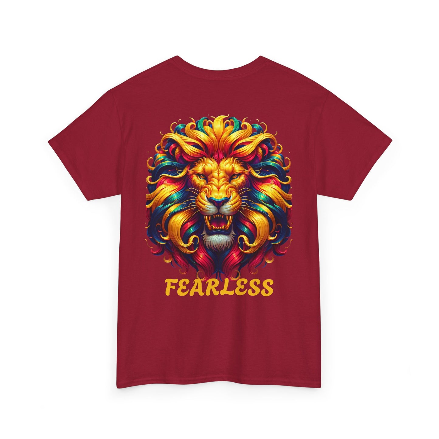 Fearless Unisex Heavy Cotton Tee - NEVA' SCARED Lion Design