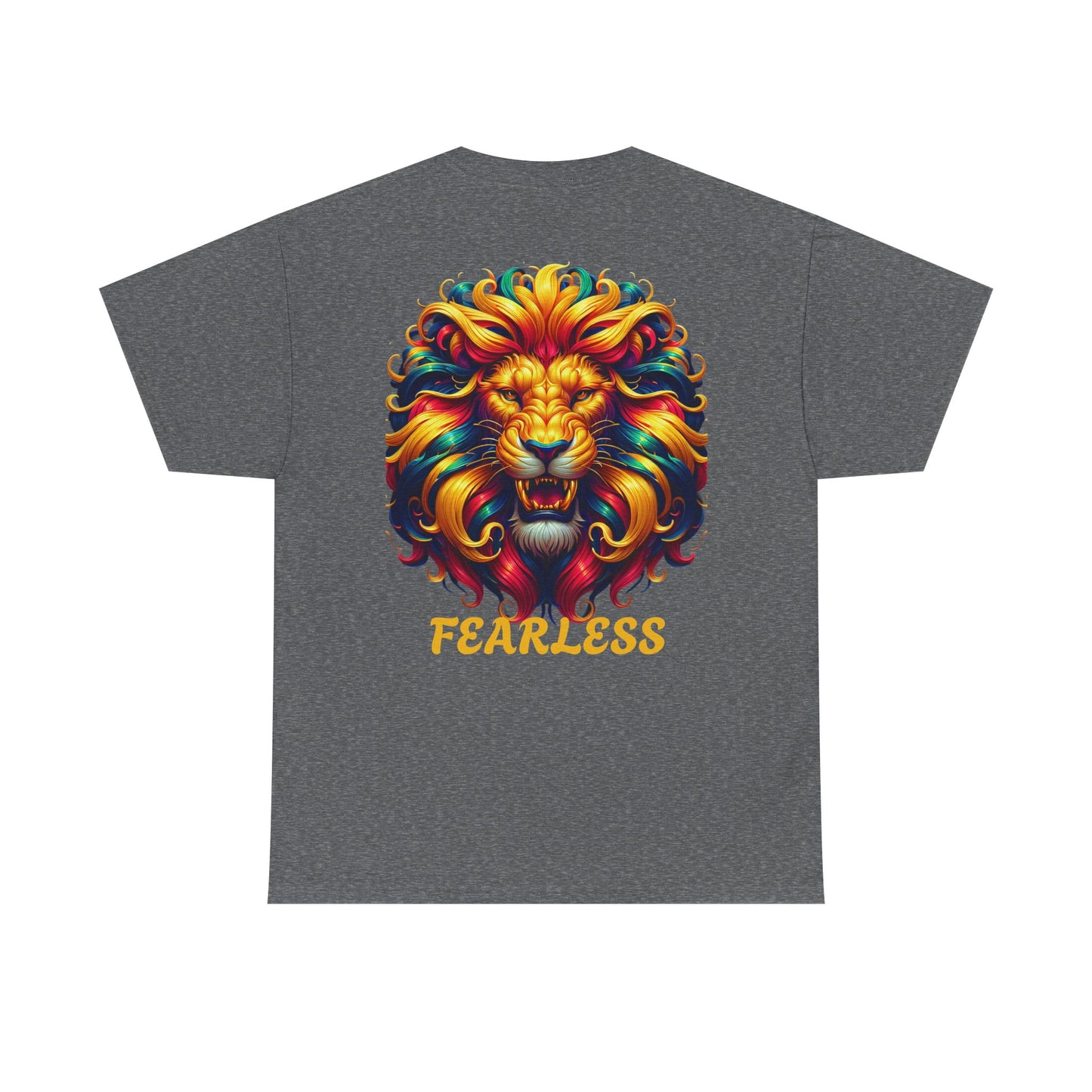 Fearless Unisex Heavy Cotton Tee - NEVA' SCARED Lion Design