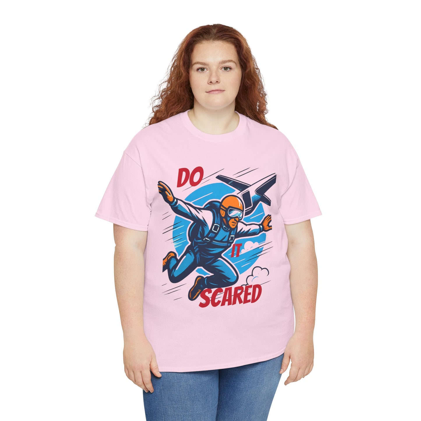 Daredevil Skydiving Do it scared Tee | Motivational Unisex Cotton Shirt, Adventure Gift, Casual Wear, Fun Statement T-Shirt, Airplane Lover Apparel