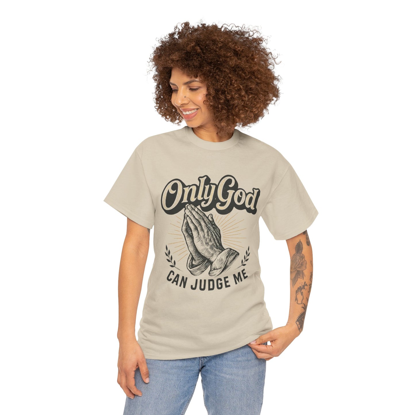 Only God can Judge me Unisex Heavy Cotton Tee, Christian Shirt, Faith-Based Apparel, Gift for Believers, Casual T-Shirt, Spiritual Wear