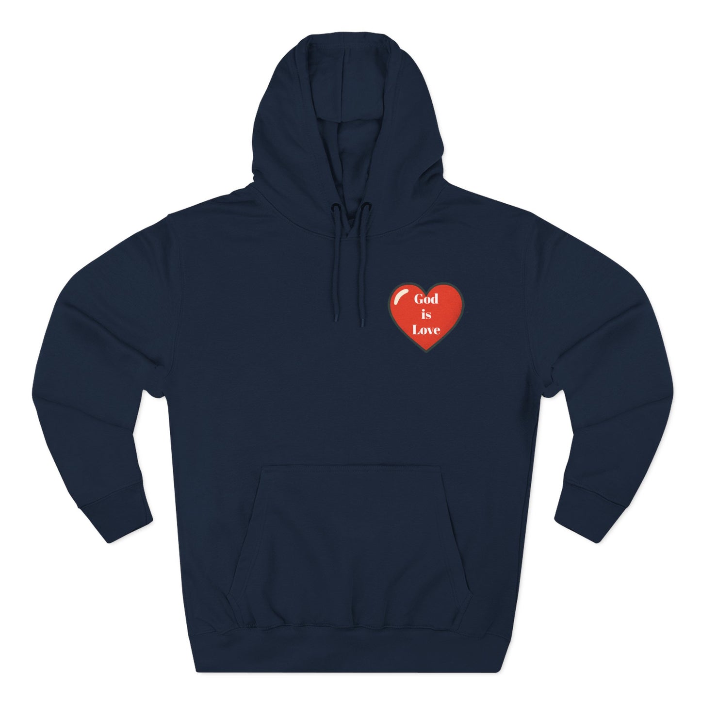 Three-Panel Fleece Hoodie with Heart and Love Design, Cozy Gift for Valentine's Day, Wearable Art, Comfort Wear, Affirmation Clothing