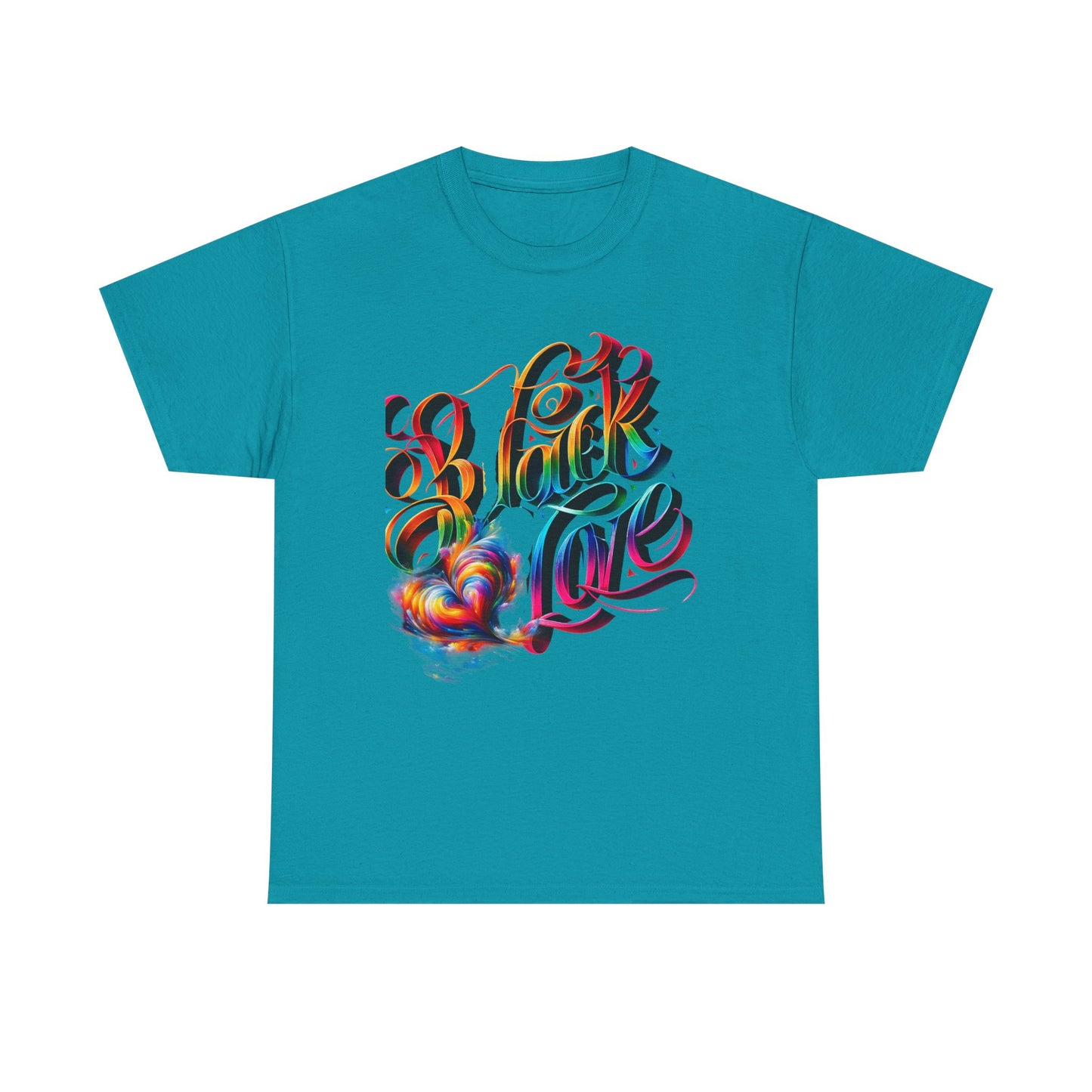Colorful Love Graphic Tee | Unisex Heavy Cotton T-Shirt, black love