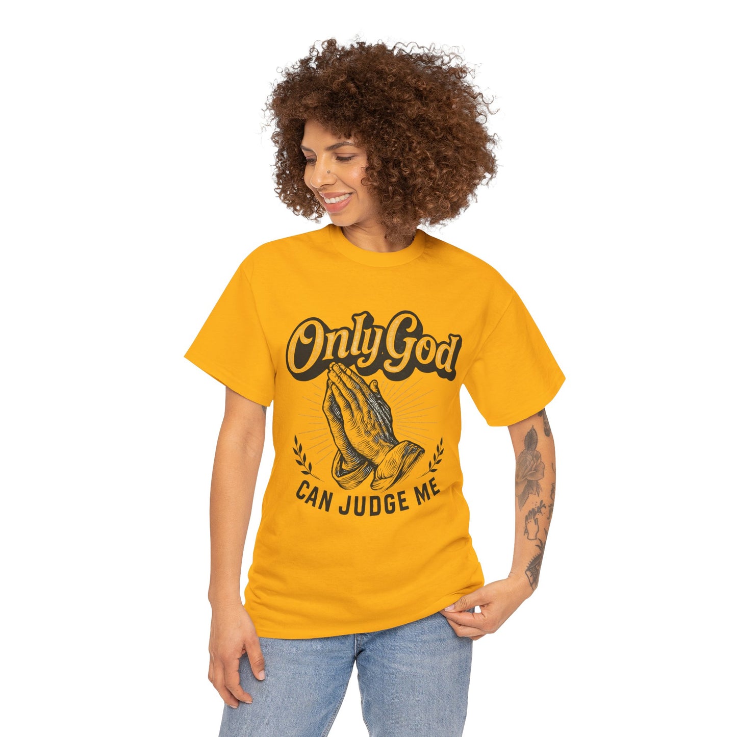 Only God can Judge me Unisex Heavy Cotton Tee, Christian Shirt, Faith-Based Apparel, Gift for Believers, Casual T-Shirt, Spiritual Wear