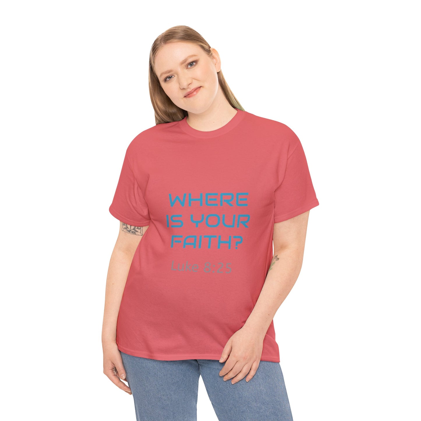 Inspirational Unisex Heavy Cotton Tee – 'Where Is Your Faith?'