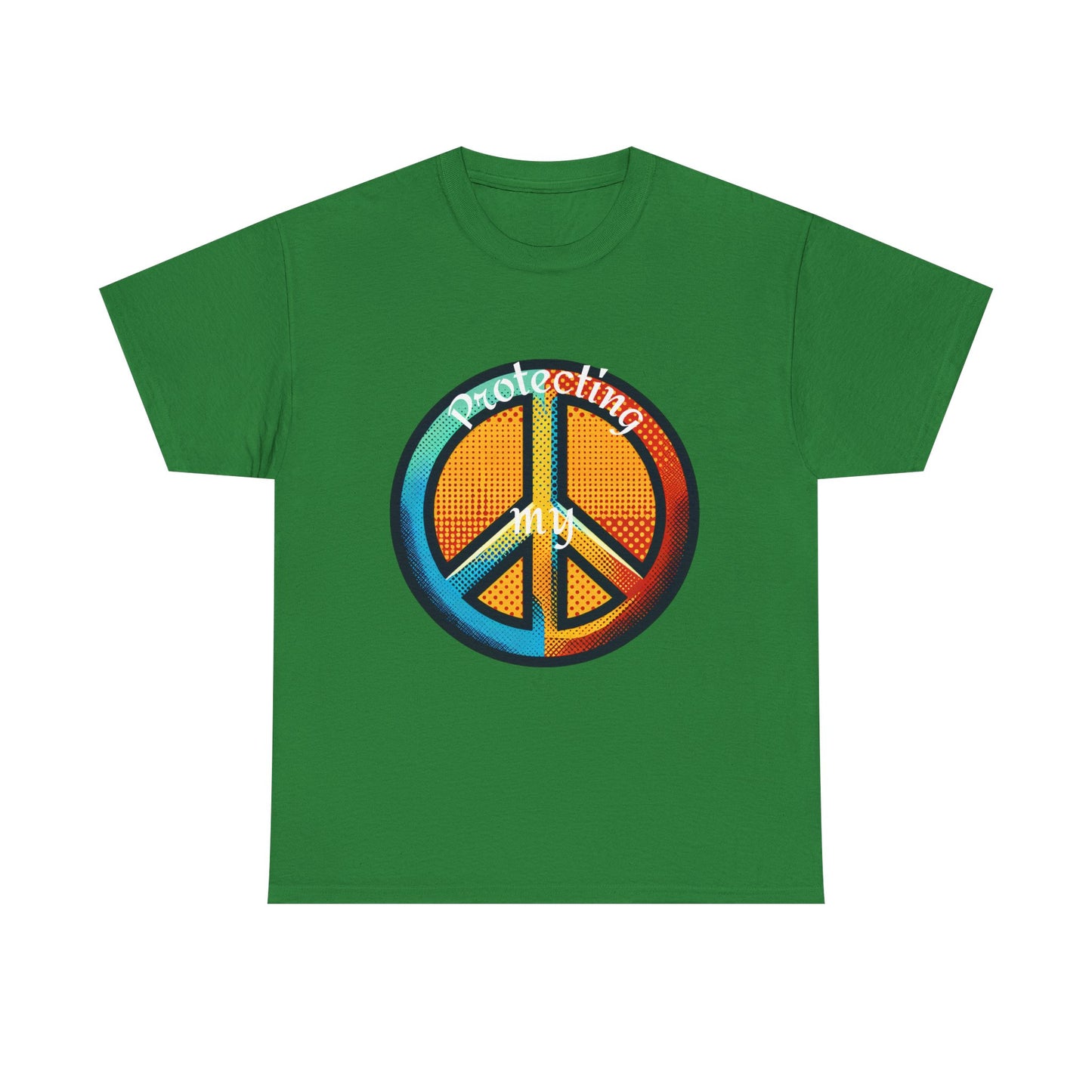 Colorful Peace Symbol Unisex Heavy Cotton Tee Protecting my Peace