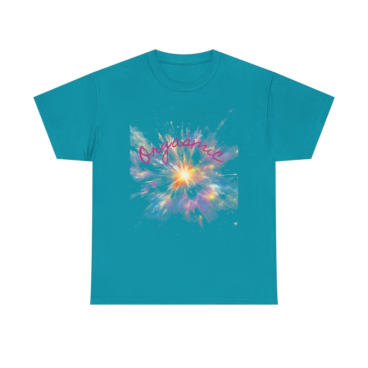 Colorful Floral 'Orgasmic' Unisex Heavy Cotton Tee, Summer Fashion, Graphic Tee, Gift for Her, Casual Wear, Party Top