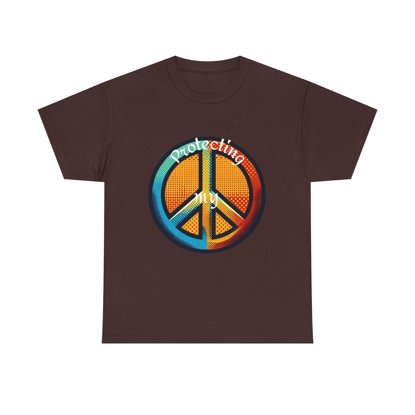 Colorful Peace Symbol Unisex Heavy Cotton Tee Protecting my Peace