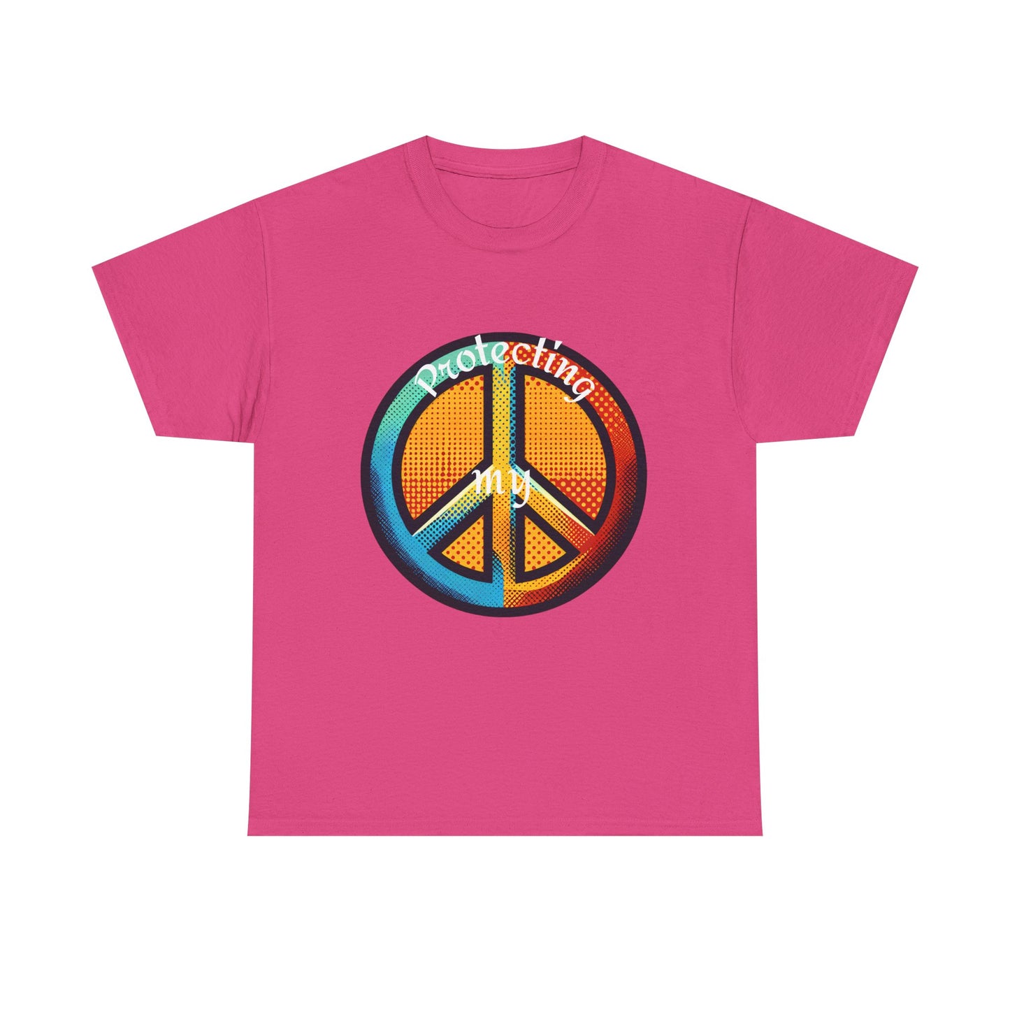 Colorful Peace Symbol Unisex Heavy Cotton Tee Protecting my Peace