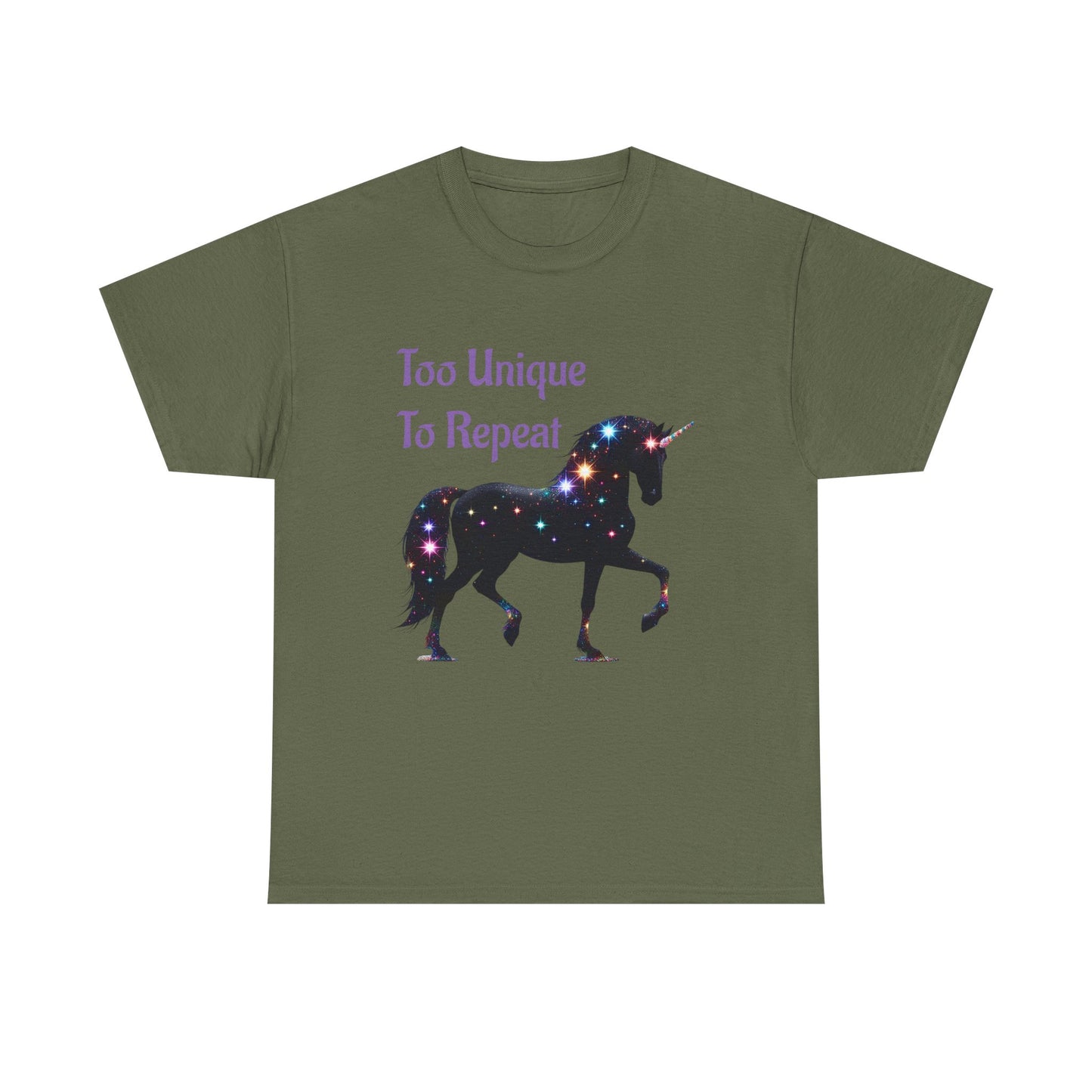 Galaxy Unicorn Tee - "Too Unique To Repeat" - Unisex Heavy Cotton Shirt