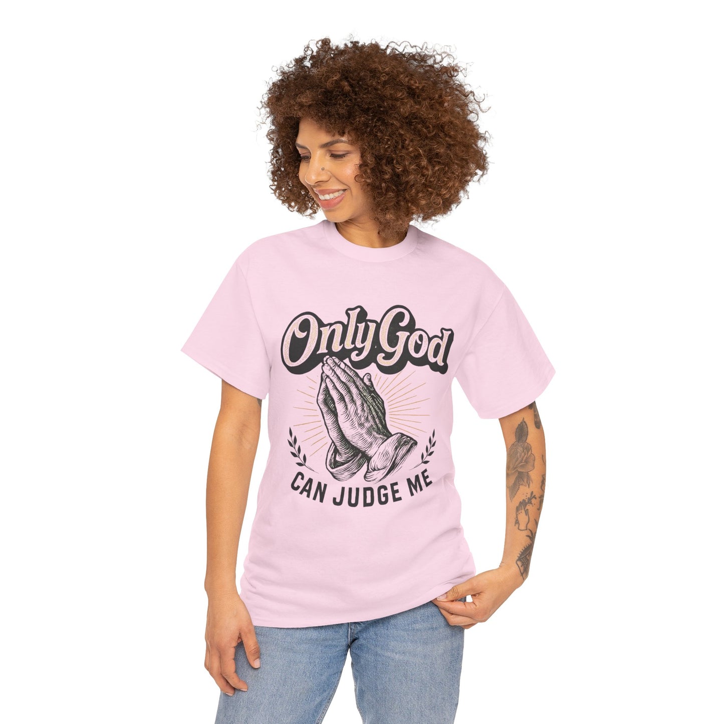 Only God can Judge me Unisex Heavy Cotton Tee, Christian Shirt, Faith-Based Apparel, Gift for Believers, Casual T-Shirt, Spiritual Wear