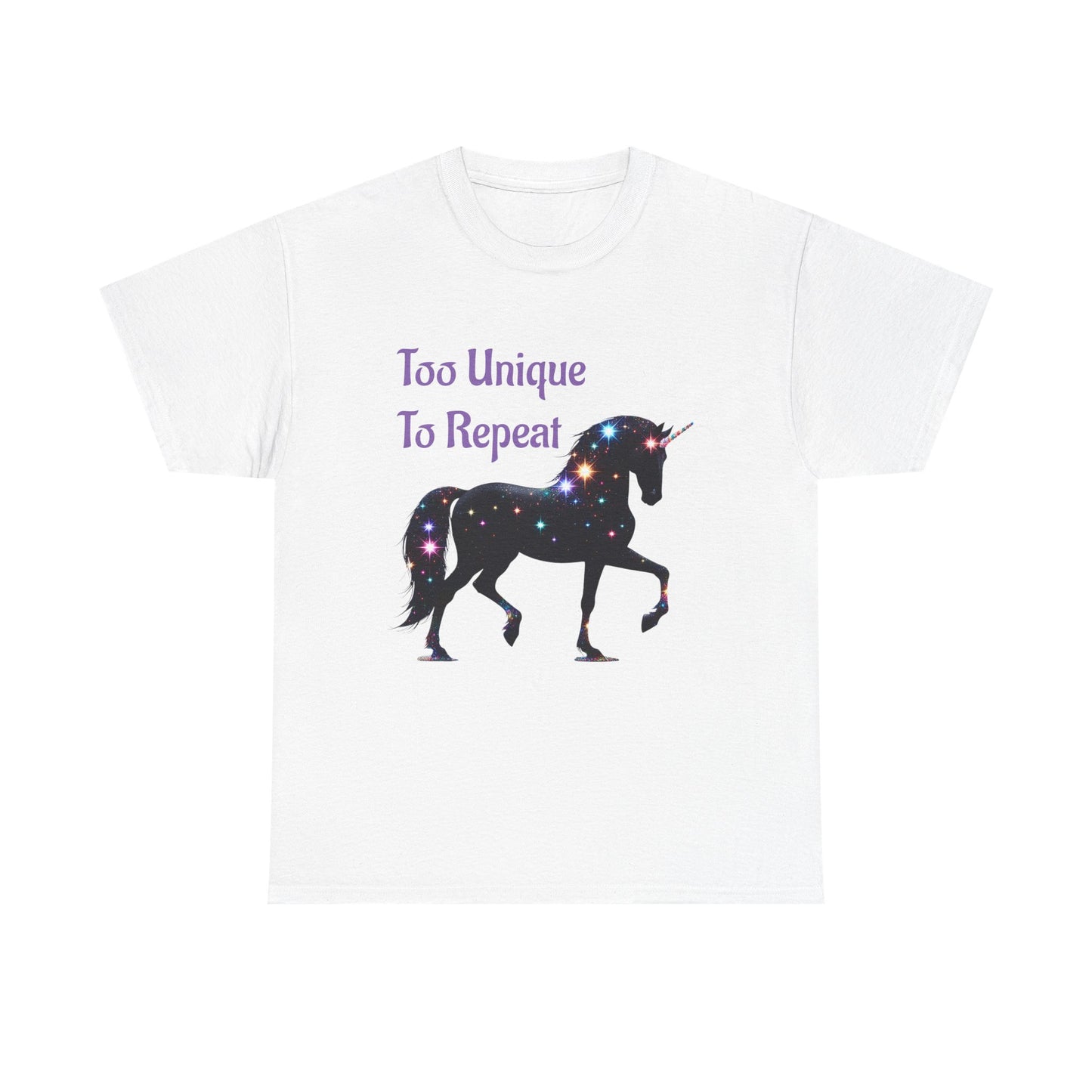 Galaxy Unicorn Tee - "Too Unique To Repeat" - Unisex Heavy Cotton Shirt