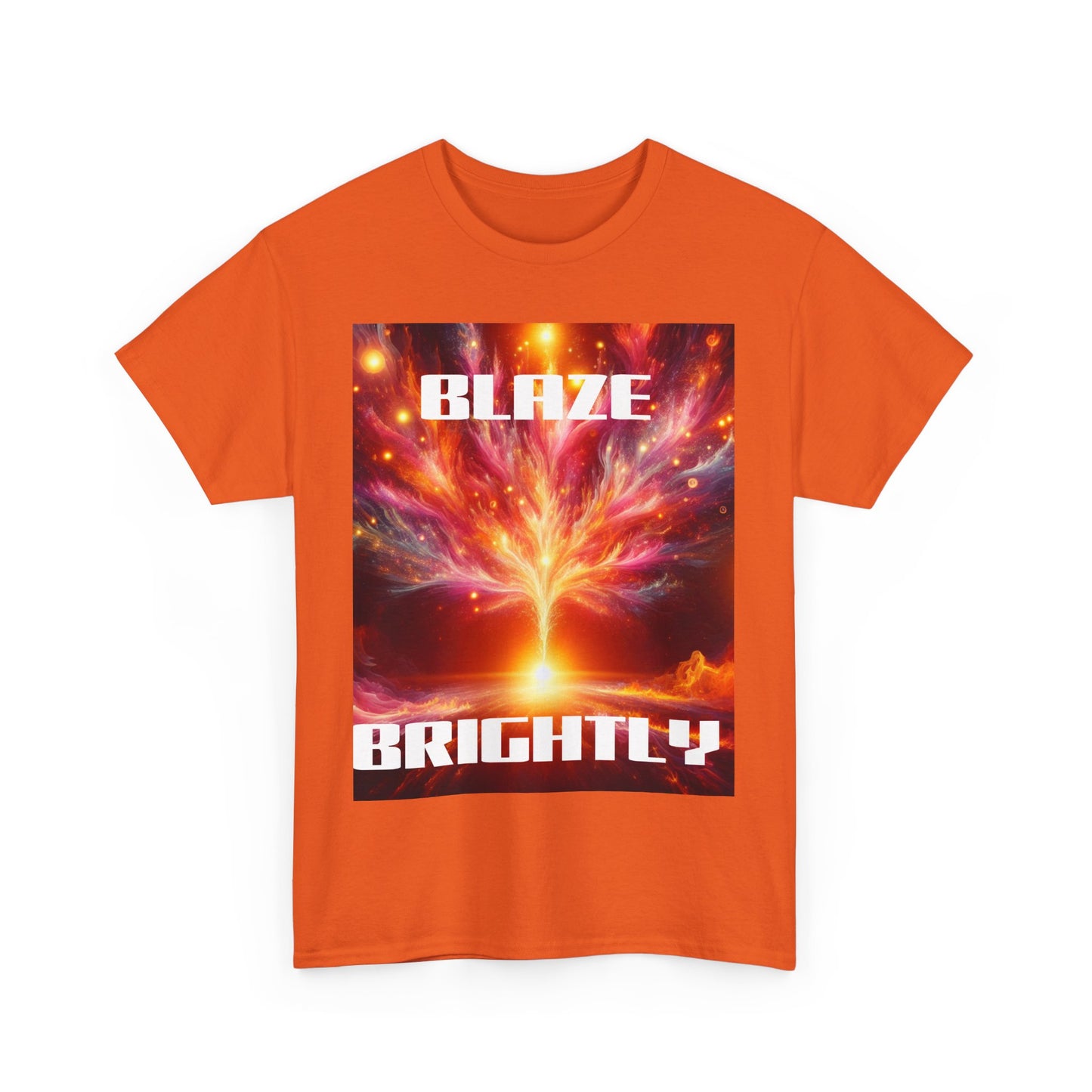Inspirational Unisex Heavy Cotton Tee - "Blaze Brightly" Design - Perfect for Motivational Gifts and Everyday Wear