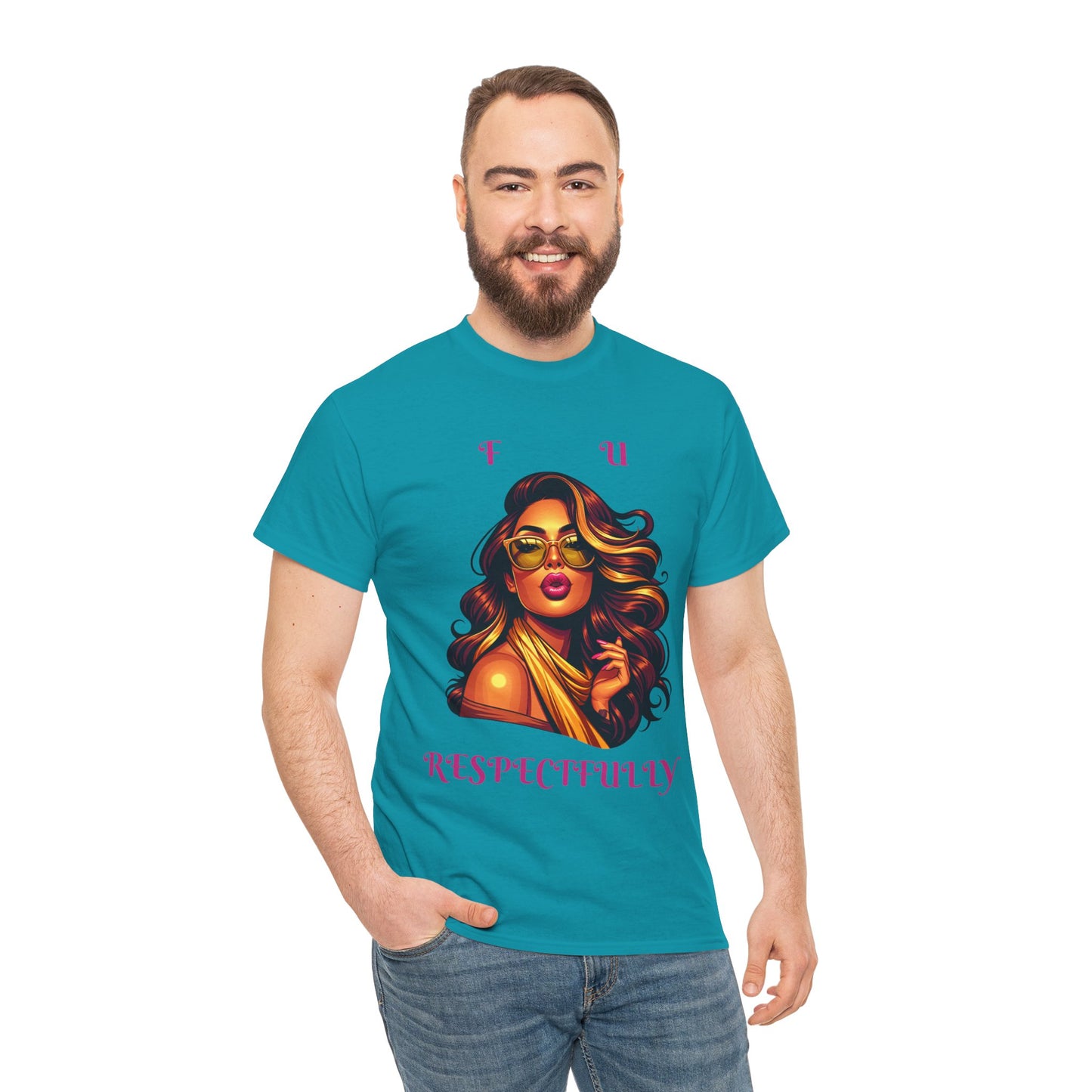 Bold Statement Tee: "F U Respectfully" Unisex Heavy Cotton Shirt, Casual Style, Gift for Him/Her, Unique Graphic Tee, Empowerment T-Shirt