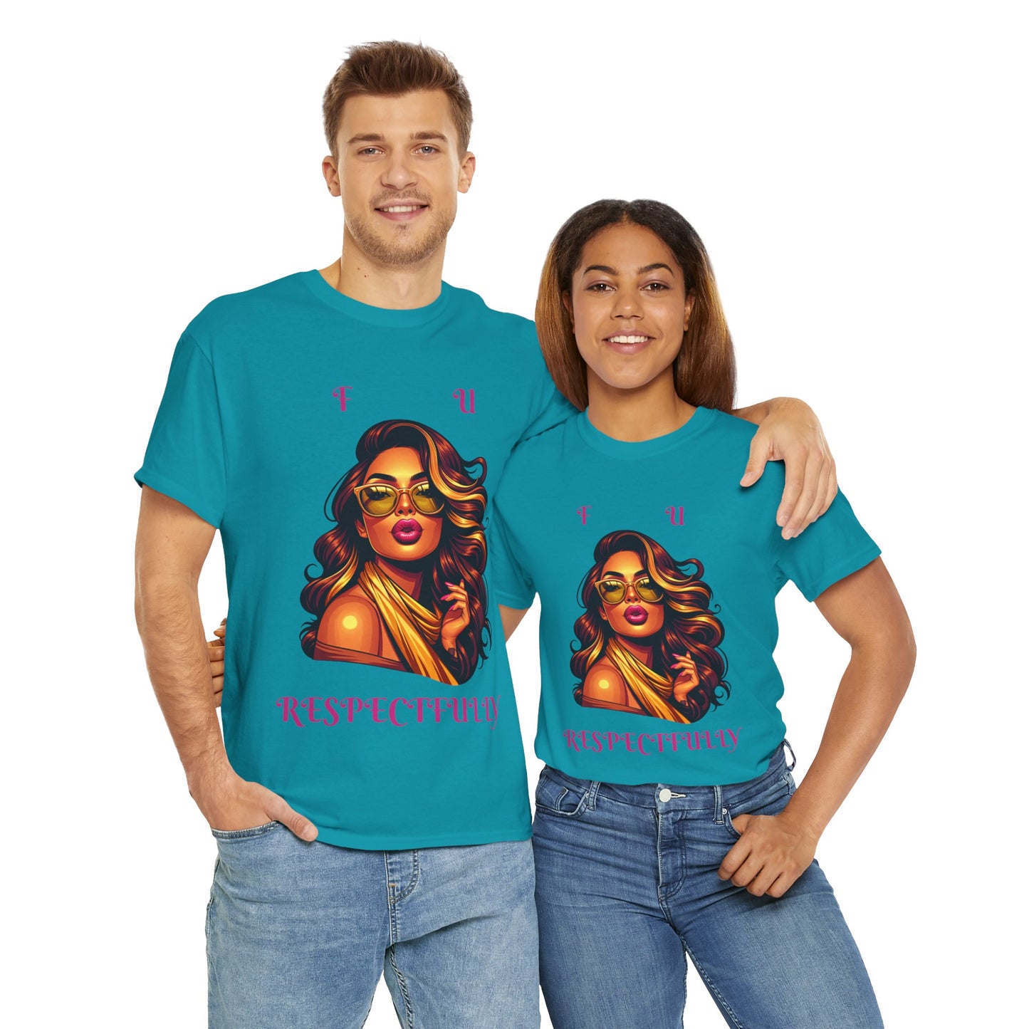 Bold Statement Tee: "F U Respectfully" Unisex Heavy Cotton Shirt, Casual Style, Gift for Him/Her, Unique Graphic Tee, Empowerment T-Shirt