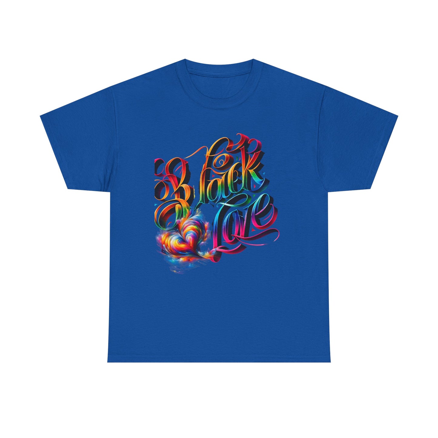 Colorful Love Graphic Tee | Unisex Heavy Cotton T-Shirt, black love