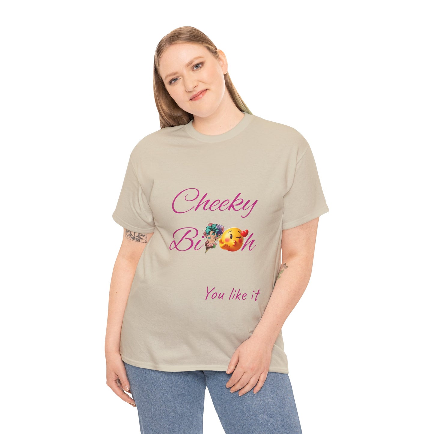 Cheeky B!tch Unisex Heavy Cotton Tee, Funny T-Shirt, Gift for Friends, Cute Casual Wear, Birthday Gift, Affirmation Shirt