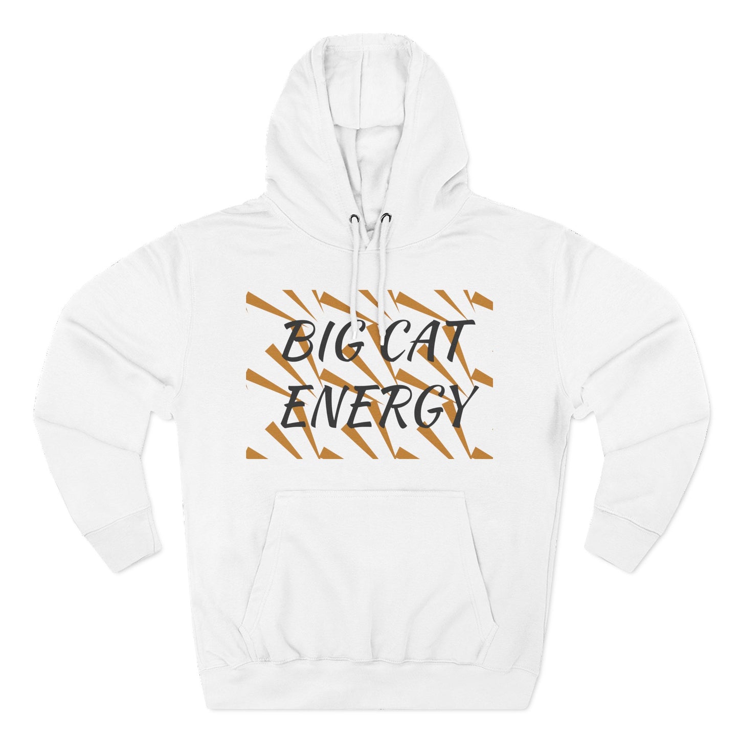 Big Cat Energy Hoodie - Three-Panel Fleece with Tiger Design, Animal Lover Gift, Cozy Sweatshirt, Unisex Fashion