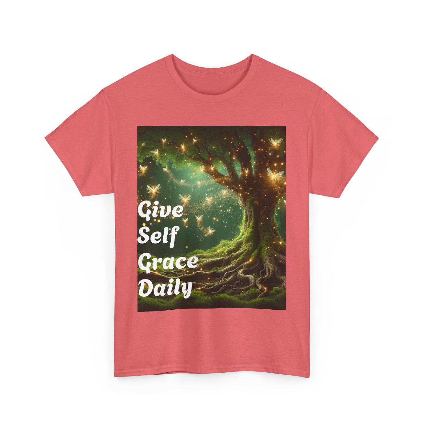 Inspirational Tree Graphic Unisex Heavy Cotton Tee - Give Self Grace Daily