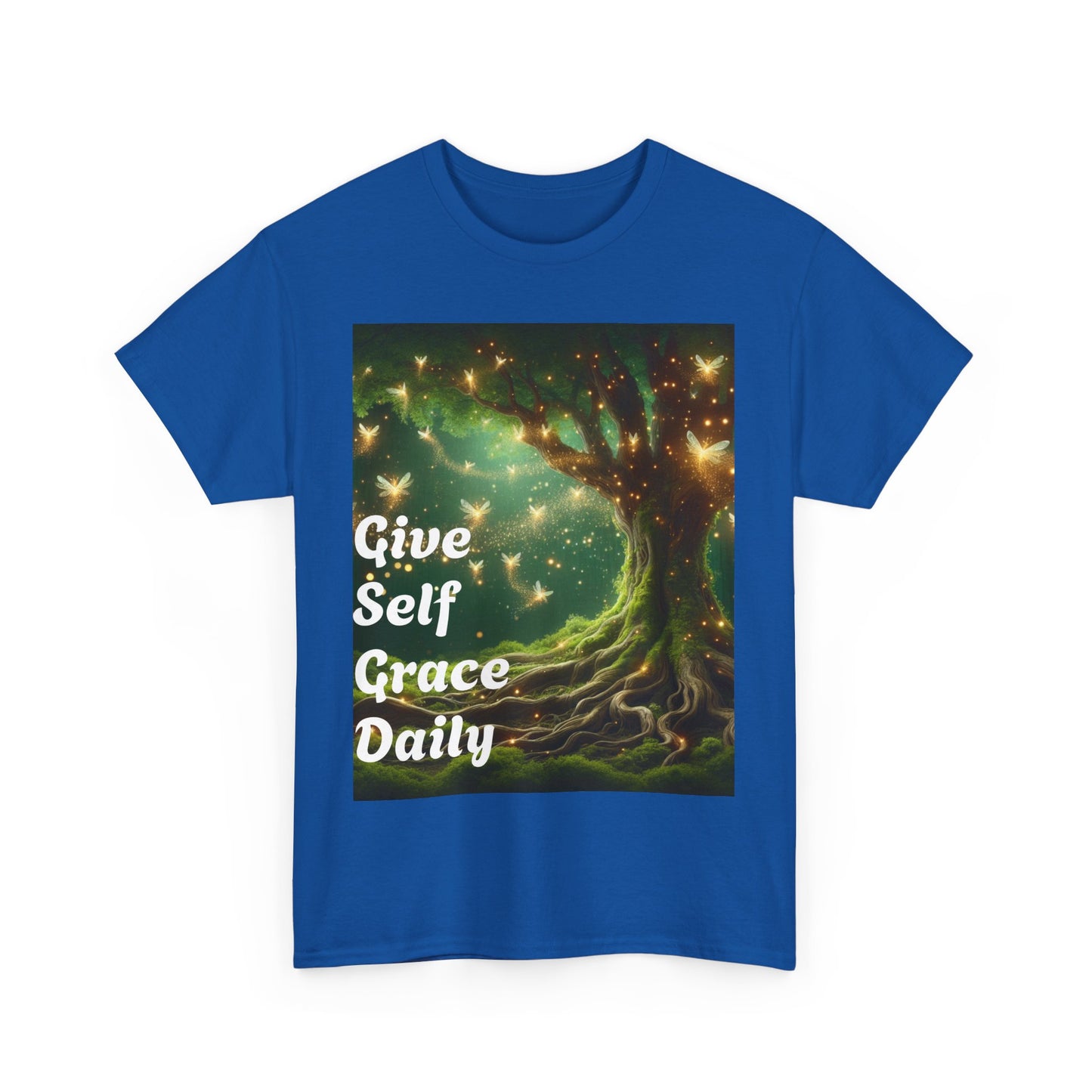 Inspirational Tree Graphic Unisex Heavy Cotton Tee - Give Self Grace Daily