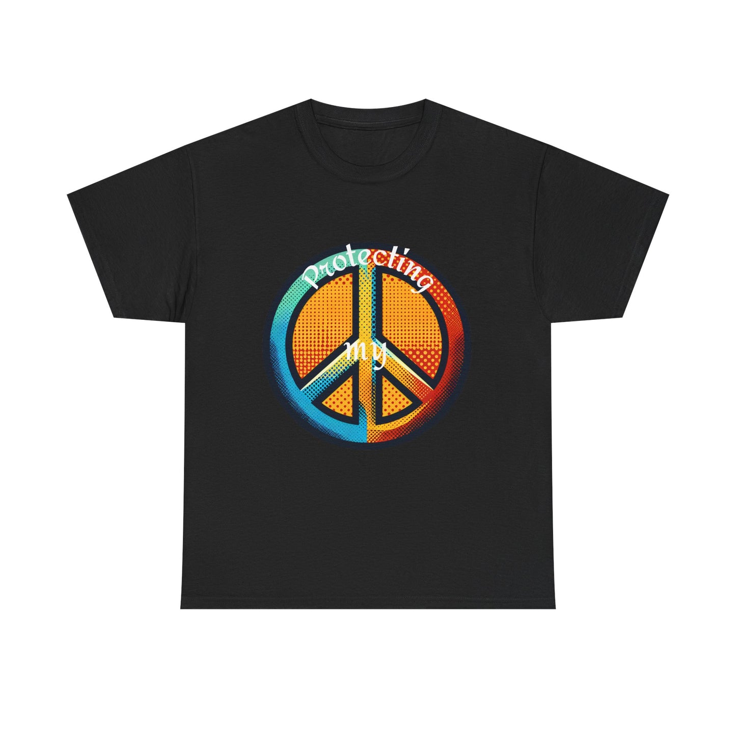 Colorful Peace Symbol Unisex Heavy Cotton Tee Protecting my Peace