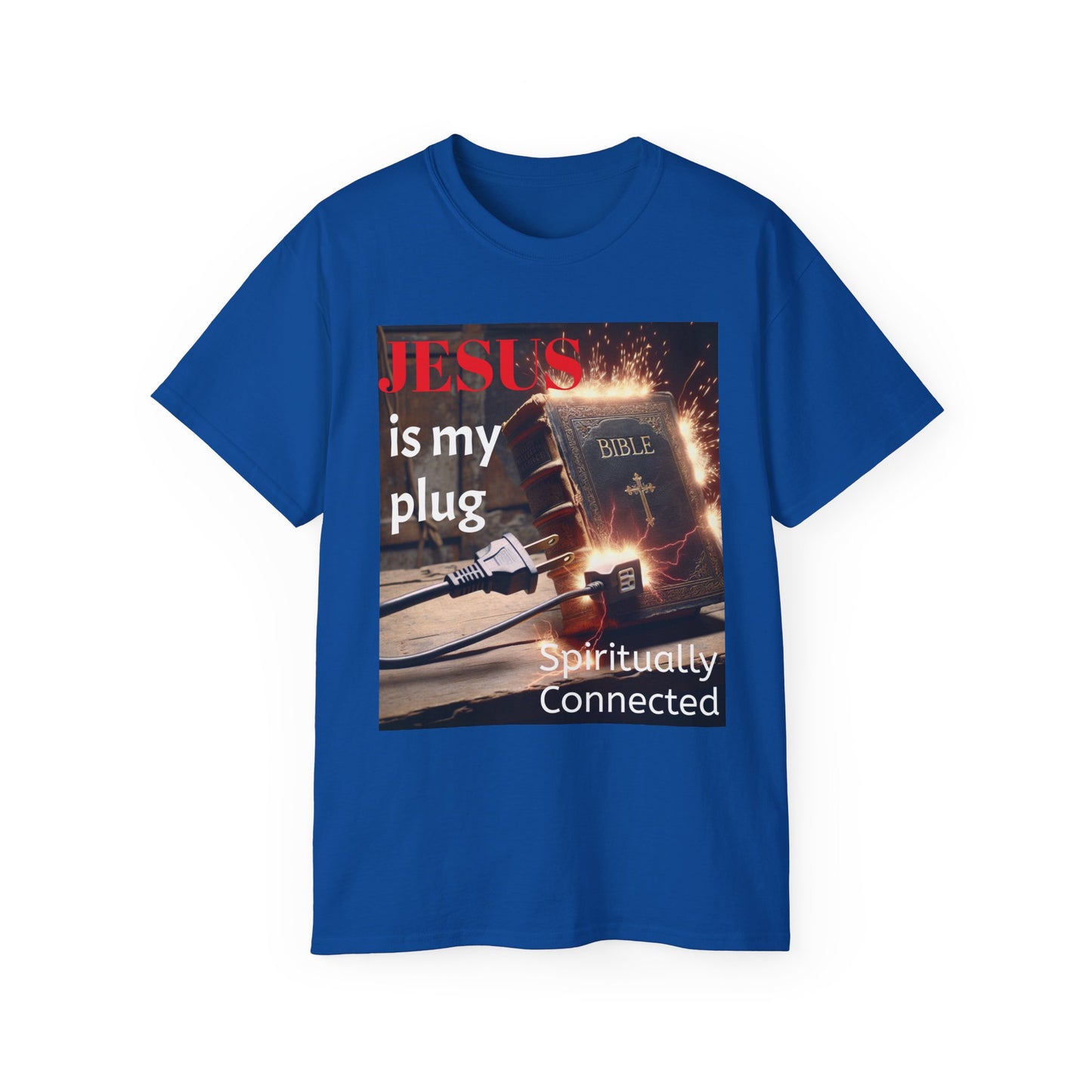 Spiritual Connection Tee: 'Jesus is My Plug' Unisex Ultra Cotton T-Shirt