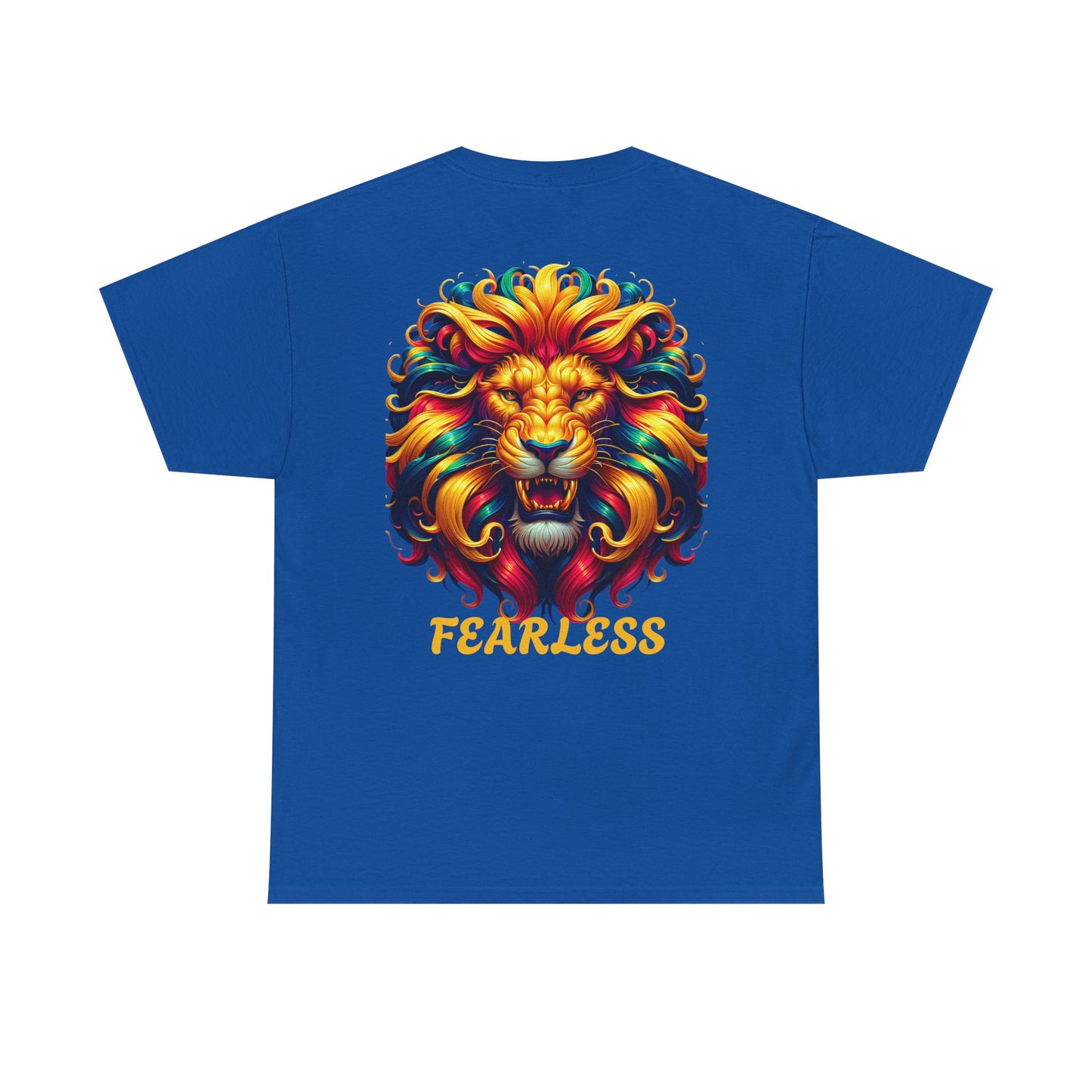 Fearless Unisex Heavy Cotton Tee - NEVA' SCARED Lion Design