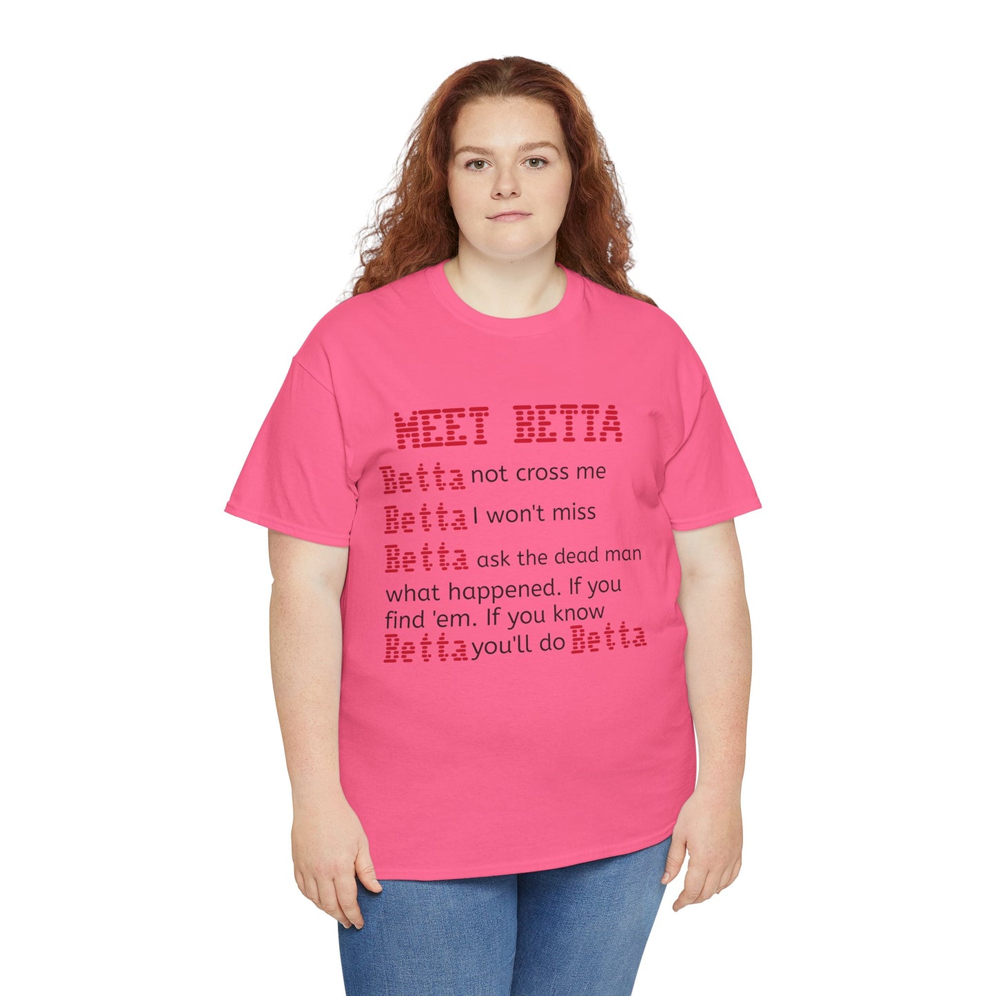 Meet Betta Unisex Heavy Cotton Tee - Fun and Edgy Graphic Tee for Casual Wear