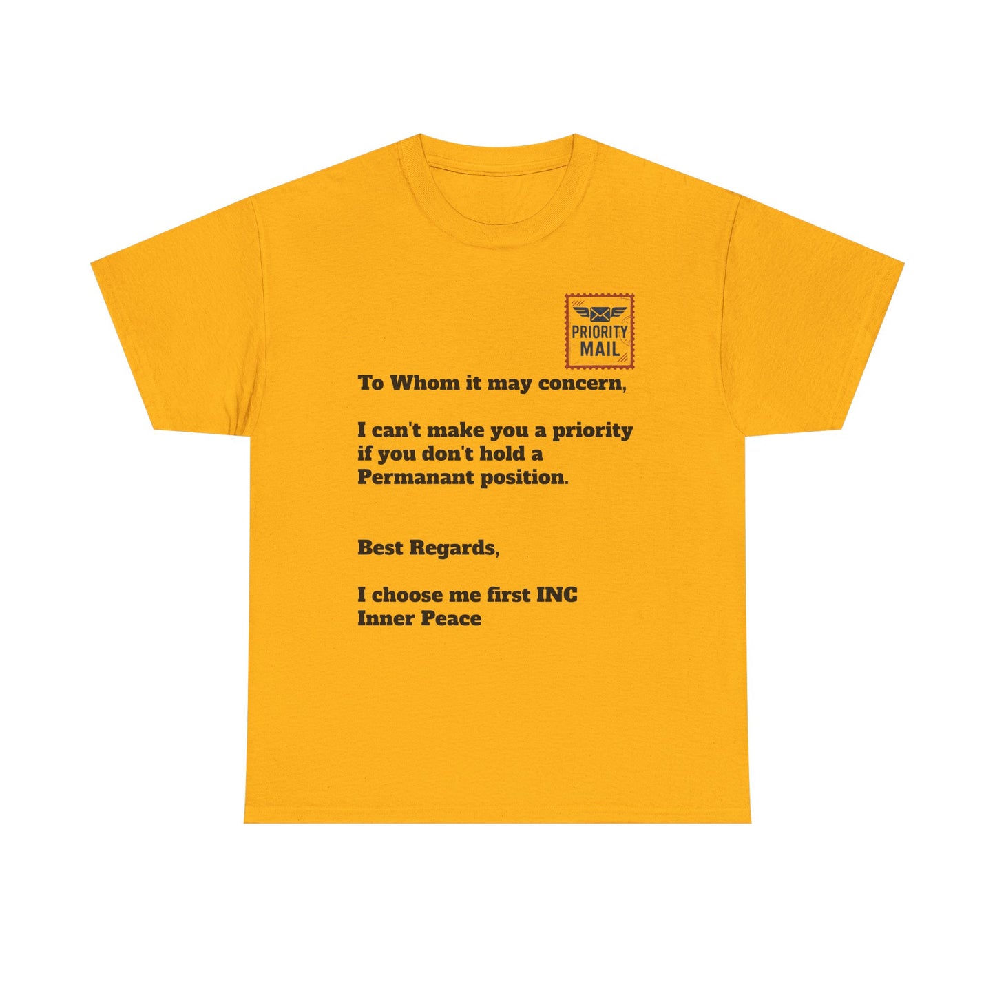 Priority Mail Unisex Heavy Cotton Tee - Casual Statement Shirt, Gifts for Friends, Unique Humor Tee, Everyday Wear, Self-Care Apparel