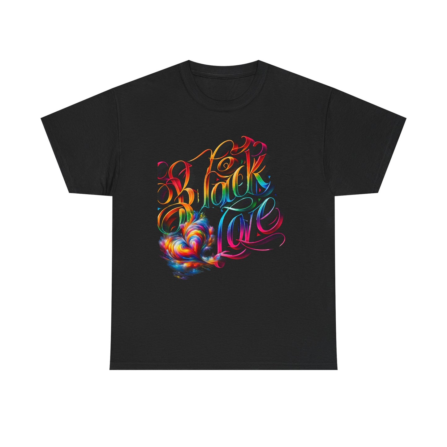 Colorful Love Graphic Tee | Unisex Heavy Cotton T-Shirt, black love