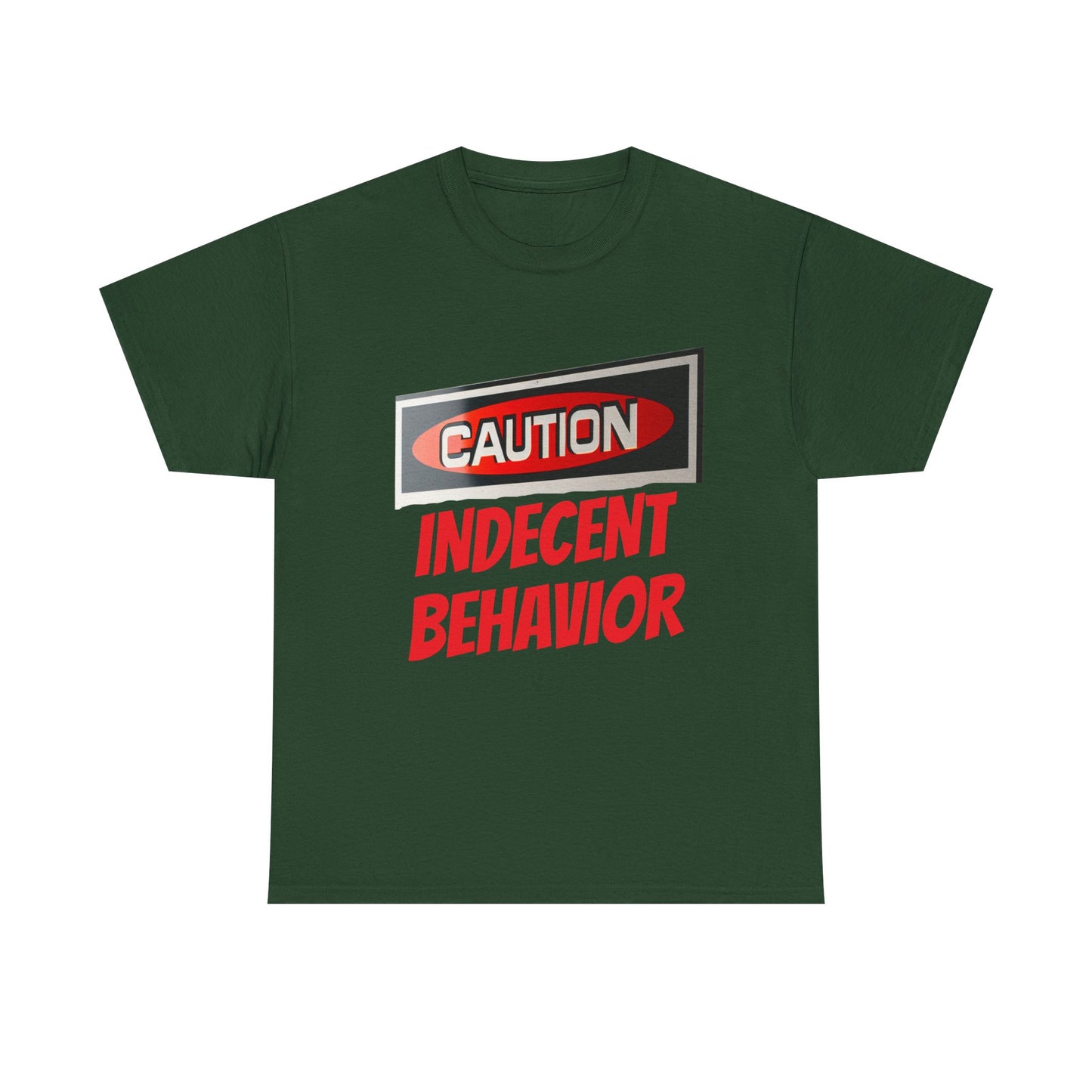 Caution Indecent Behavior Tee, Funny Graphic T-Shirt, Unisex Humor Shirt, Unique Gift, Casual Wear, Streetwear Fashion