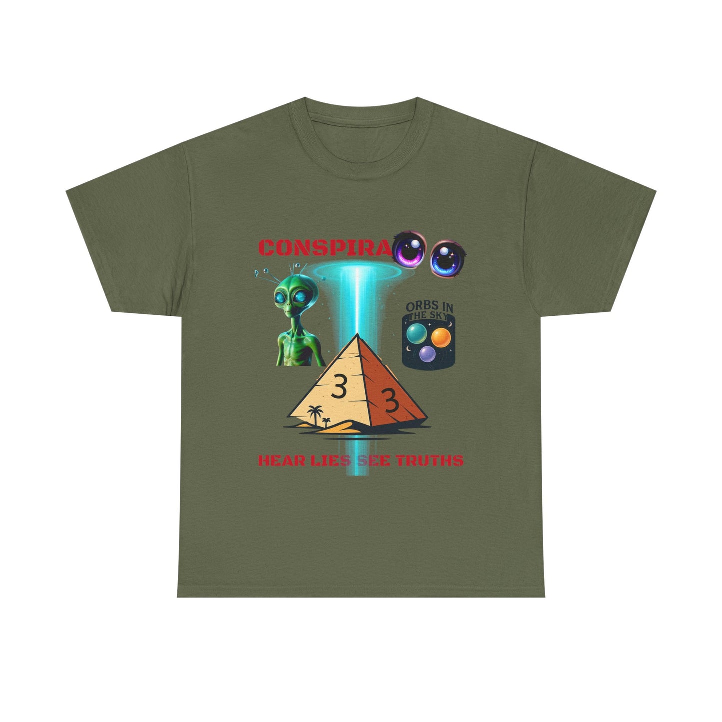Unisex Heavy Cotton Tee - Conspiracy Theories Graphic Shirt, Casual Gift, Everyday Wear, Cool Tees for Men and Women, Unique Gift Idea